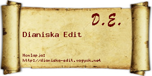 Dianiska Edit névjegykártya